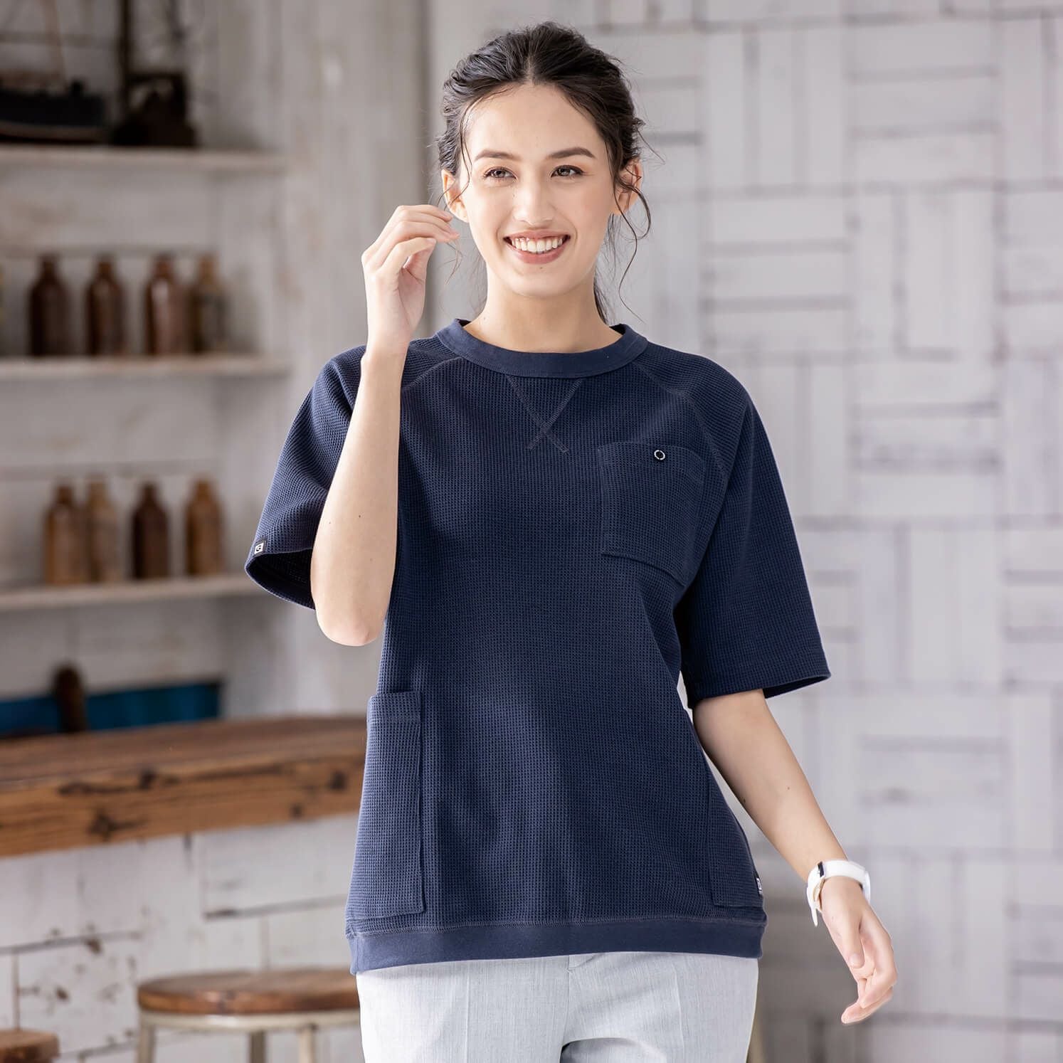 G-437 【GLADIATOR】薄地ワッフル素材5ポケットTシャツ | コーコス信岡