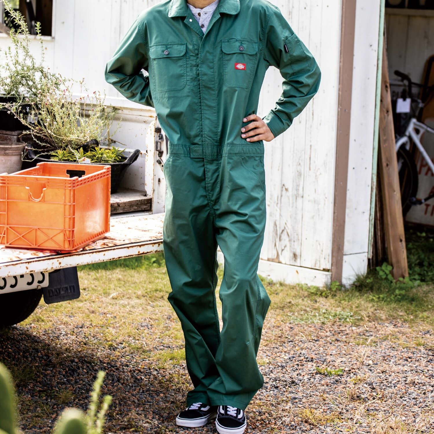 【未使用】2023年 マーク＆ロナ スナップボタン ラインパンツ グリーン 50 D-746 【Dickies】ストレッチCVC長袖つなぎ | コーコス信岡公式通販