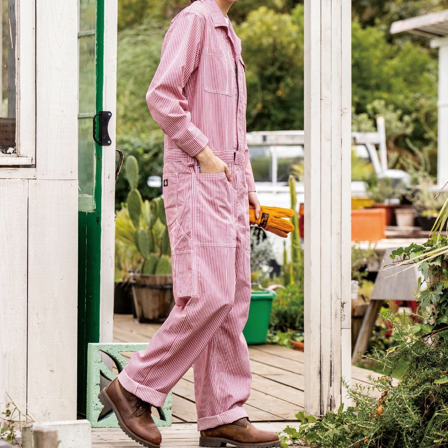 D-7106 【Dickies】ストレッチヒッコリー長袖ライトつなぎ | コーコス