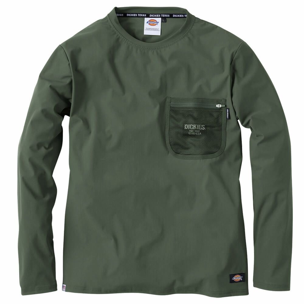 D-788 【Dickies】メッシュWポケット付き長袖Tシャツ | コーコス信岡