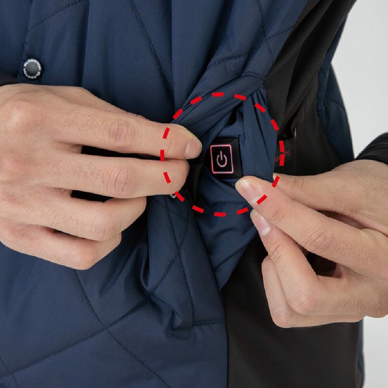 左脇ポケットにスイッチ(長押しでon/off)