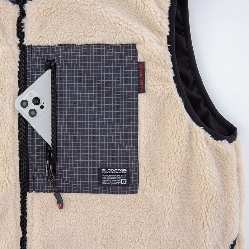 縦ファスナー胸ポケット