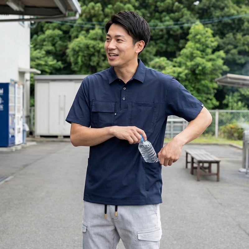 ネイビー着用イメージ(AIモデル使用)