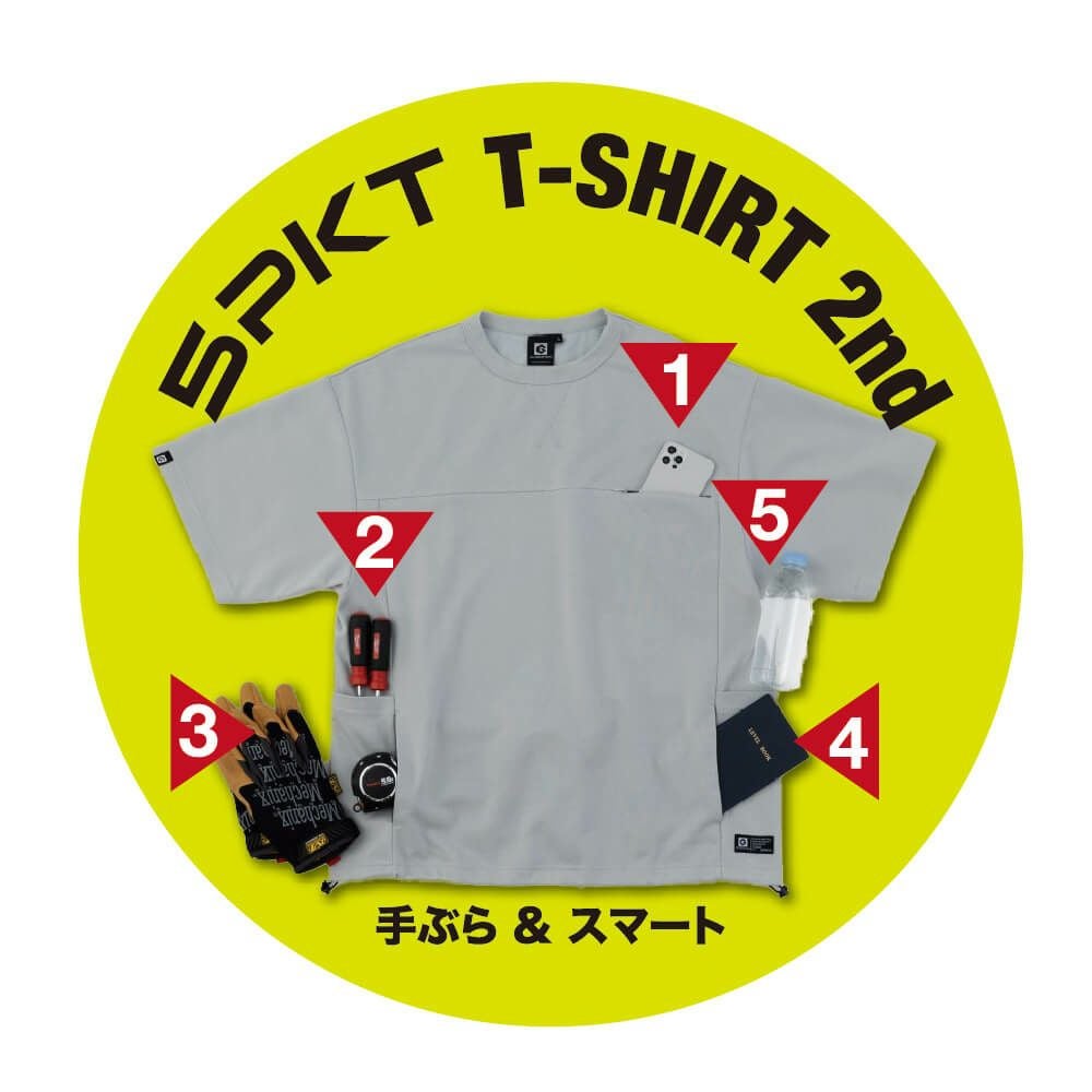 G-107 【GLADIATOR】フェイスコットンドライ5ポケット半袖Tシャツ