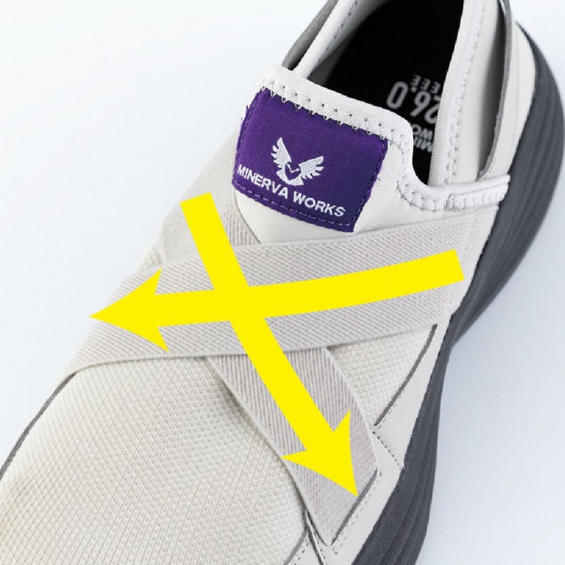 脱ぎ履きしやすいクロスバンド